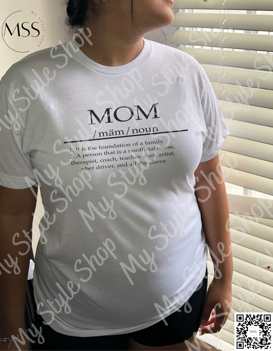 MOM | Definition | Meaning | Cotton Feel | Unisex | Family My Style Shop