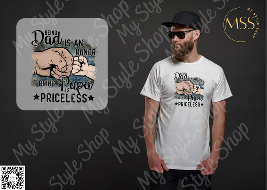DAD Fist Bump Shirt | Baby | Toddler | PAPA | Father's Day | Grey | White | DTF | Sublimation My Style Shop