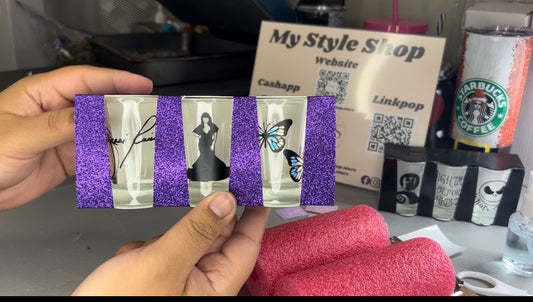 Jenni Rivera Shot Glass Set | 3pk | Custom Glitter| La Jenni | La Diva | Mariposa My Style Shop