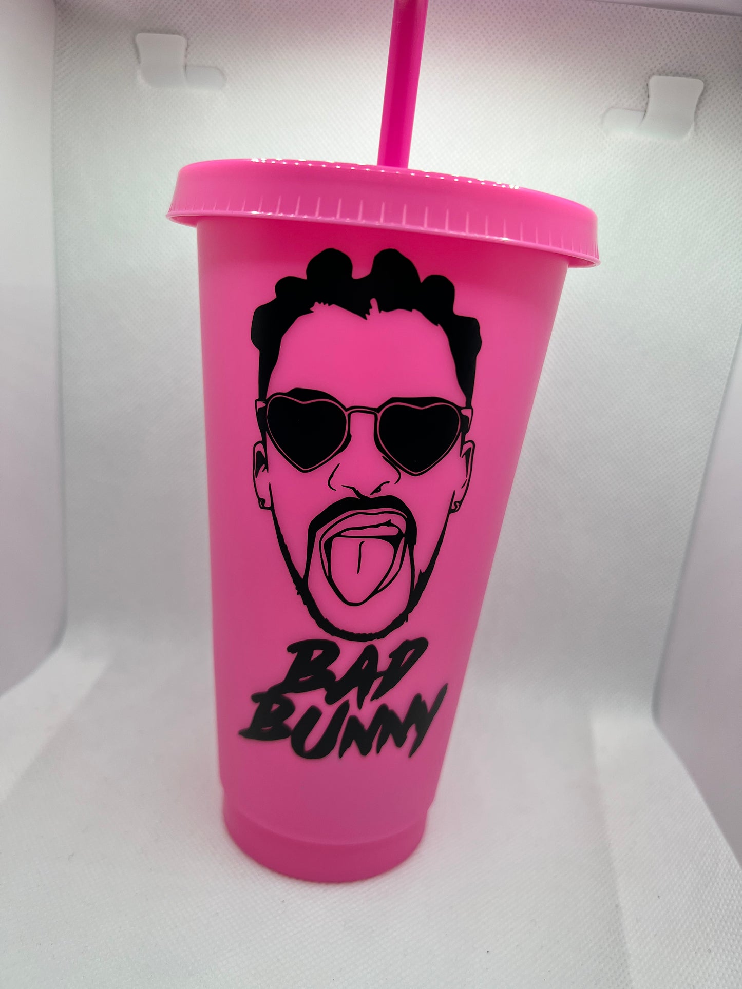 Bad Bunny Face & logo cold cup| bad bunny face | changing color cup| 24oz | My Style Shop